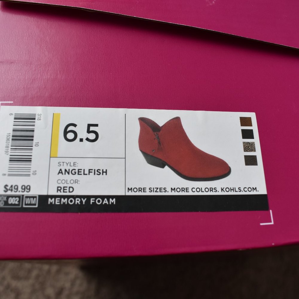 SO Red Ankle Boots Size 6.5 - Picture 7 of 8